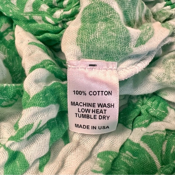 NWT~Felicite Green Palm Wrap Skirt & Top Set Sz 2 Small Soft Light Cotton Gauze - Picture 10 of 11